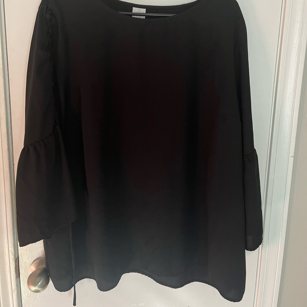 Long sleeve blouse, black, size 2x